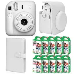 Набір камера Fujifilm Instax Mini 12, Фотопапір 100 шт, Чохол, Фотоальбом 108 фото Білий