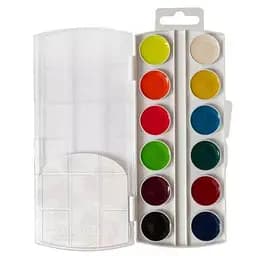 Акварель "ГАММА'UA" ПЛАСТ "Творчість" 6+6 кольорів флуор. 400118 (4820219216049)(SC)
