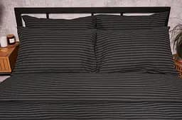 Комплект постільної білизни Moon&Star King Size 220x240 наволочки 2х40х60 Gray Stripe Бязь Gold Люкс - мініатюра 2