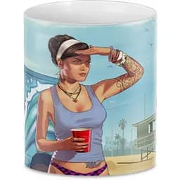 Кухоль GeekLand GTA ГТА на пляжі GT.02.27 330 мл білий