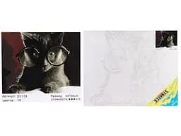 Набір для розпису по номерах Кіт-науковець, Strateg, 40x50 см, DY178