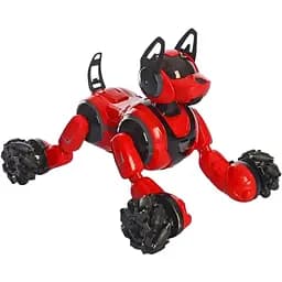 Интерактивная игрушка Stunt Dog Животное Собака 666-800A с USB-зарядкой, звуком, светом и двумя пультами красная