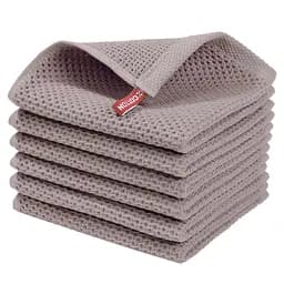 Набір кухонних рушників зі 100% бавовни - Вафельні серветки для кухні 34*34 см 6 шт Кава