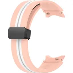 Браслет Cls-line-black для Samsung Galaxy Watch 5 - рожево-білий ширина кріплення 20мм силікон Watchbands (W35-9WB12227561)