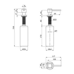 Дозатор для миючого засобу Kroner KRP Spender - ECG054 (CV030013)  - мініатюра 4