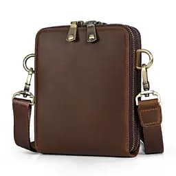 Мужская кожаная сумка через плечо мессенджер John McDee 15х18.5х3.5 см sum0028285