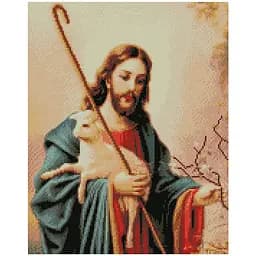 Алмазна мозаїка Ісус Добрий пастор», 40х50 см алмазна вишивка ікона на підрамнику