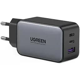 Зарядний пристрій 3xUSB 65W (2хUSB-C+USB-A) Gan CD244 Сірий Ugreen