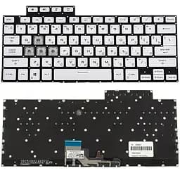 Клавіатура для ноутбука ASUS (FX516 series) rus, white, без фрейму, підсвічування клавіш