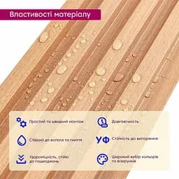 Рейка декоративна Wall Sticker WPC стінова 3000х160х23 мм Вільха SW-00001539 - мініатюра 4