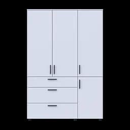 Шафа для одягу Doros Торн Білий 3 ДСП/3Ш (штанга) 135х51.6х200 (44900485) - мініатюра 6