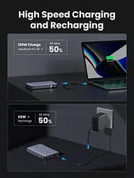 УМБ Ugreen 20000mAh 100W PD,QC, USB-A, 2xUSB-С Grey (PB720) - мініатюра 4