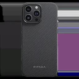 Чехол Pitaka Military-Grade Protective Case для Apple iPhone 16 Pro Max Twill 600D Black/Grey [KI1601PMPA] [126173]