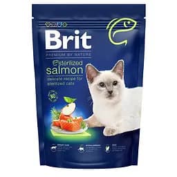 Сухой корм для стерилизованных котов Brit Premium by Nature Cat Sterilized Salmon с лососем 800 г