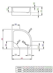 Душовий піддон Radaway Naxos A 80 для облицювання плиткою або мозаїкою SBA8841-1 - мініатюра 3