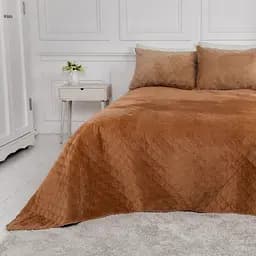 Покрывало ТЕП Velour ромб круглый 240х220 см кофейное (4-00517_22389)