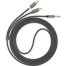 Кабель Hoco UPA10 double lotus rca audio cable 3.5 мм Сірий