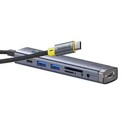 USB-хаб Baseus UltraJoy Series 7-Port HUB AIR Space Grey (Type-C to HDMI4K@60Hz*1+USB3.0*2+PD*1+SD/TF3.0*1+3.5mm*1) (B00052803811-02) - мініатюра 6