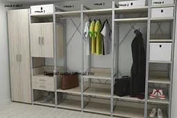 Шафа Гардероб Уні секція 5 серії Конект Ferrum-decor 220x60x50см Сірий метал ДСП Дуб Сонома 32 мм (FRD-104517) - мініатюра 6