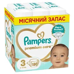 Подгузники Pampers Premium Care Размер 3 (6-10 кг) 180 шт.