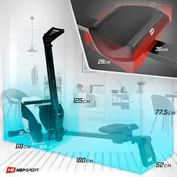 Гребний тренажер Hop-Sport HS-060R Cross червоний  - мініатюра 18