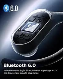 Бездротові навушники Truefree DS1 Bluetooth 6.0 з вушними гачками, космічний звук, 4 прозорі мікрофони, 40 годин - мініатюра 5
