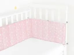 Бортики в дитяче ліжечко 30x60 ROSE STARFALL, рожевий (WeltBed_StarfallRose_30x60) - мініатюра 2