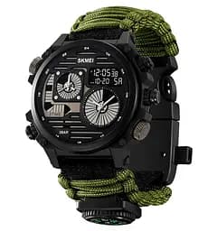 Годинник чоловічий наручний спортивний Skmei 2202 Paracord (Зелений нейлоновий ремінець) - мініатюра 2