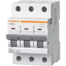 Автоматический выключатель Videx Resist RS6 3п 25А 6кА С (VF-RS6-AV3C25)