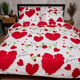 Комплект постільної білизни Moon&Star Бязь Gold Люкс Scarlet Romance Полуторний 143х210 наволочки 4х50х70 - мініатюра 2