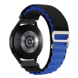 Ремінець для Samsung Galaxy Watch 4 40mm - чорно-синій ширина кріплення 20мм нейлоновий Watchbands NormalCloth Wave (W45-7WB20558290) - мініатюра 2