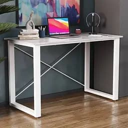 Письмовий стіл Ferrum-decor Драйв 750x1400x700 Білий метал ДСП Бетон 32 мм (FRD-103421)