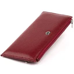 Горизонтальний тонкий гаманець зі шкіри жіночий ST Leather 19326 бордовий