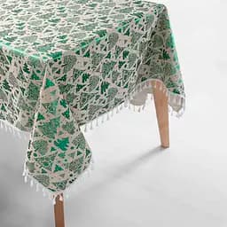 Скатерть Lotus Home - New Year зеленая 140x140