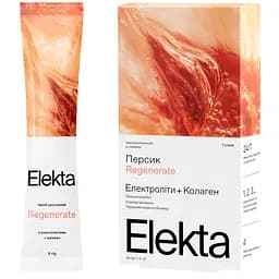 Напиток растворимый с электролитами с экстрактом черного чая и коллагеном со вкусом персика Regenerate Elekta 5 г