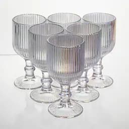 Набір чарок на ніжці 6 штук 50 мл для горілки наливки подарункові чарки скляні фігурні з декоративними вигинами Yiwu HP-19-203