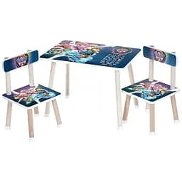 Дитячий столик Bambi M 501-18 Щенячий Патруль дерев'яний з українським алфавітом і двома стільчиками