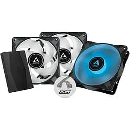 Кулер до корпусу ARCTIC P12 PWM PST RGB з контролером 3 шт Чорний - мініатюра 2