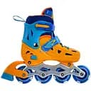 Ролики Profi A4151-S-YL 20 см, заднє гальмо, поліуретан, шнурівка + бакля, 31-34 жовто-блакитні