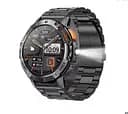 Тактичні смарт годинник з ліхтариком LEMFO K65 сталевий ремінець Black (17452)