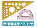 Набір геометричний: лінійка, транспортир, трикутник, 3 предмети, 5 шт. в упаковці
