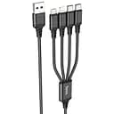USB Кабель Hoco X76 4 в 1 Type-C x 2 + iP + Micro 1 м
