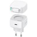 МЗП Usams US-CC209 GaN With Lightning Magnetic Retractable Cable Module XMF Ser. 35W (2USB-C) White