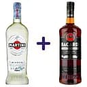 Набор: Вермут Martini Bianco 15% 1 л + Ром Bacardi Carta Negra 40% 1 л
