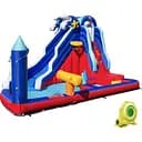 Надувной аквапарк Costway Slide 6-в-1 с горкой для скалолазания (без вентилятора)