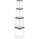 Набір контейнерів для зберігання продуктів Freshlife квадратні 4 шт. 0.75 л, 1.25 л, 2.1 л, 3.2 л (D-419-04)