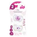 Пустышка Nip Чудесная жизнь № 2, силиконовая, 5-18 мес., 2 шт., белый с молочным (31302)