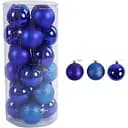 Набір новорічних іграшок 24 іграшки на ялинку синього кольору (161629)