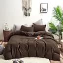 Евро постельный комплект бязь коричневого цвета 326619