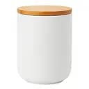 Банка для хранения керамическая с бамбуковой крышкой 10.5х14.2 см белая (710250530-10)
